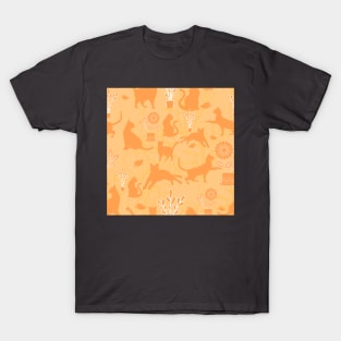 Kitties and Flowers Pumpkin T-Shirt